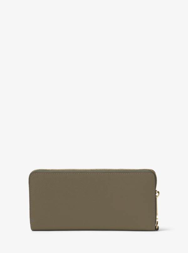 Damske Penazenky Michael Kors Leather Continental Wristlet Olivovo Zelená - Doplnky Michael Kors Sleva | QFEIH-6902